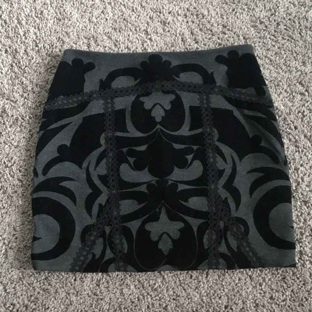 Free people black and grey mini skirt